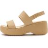 Crocs womens Brooklyn Sky Sandals, Wedge Sandals(Cashew)