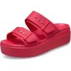 Crocs Women’s Brooklyn Buckle Low Wedges(Digital Rasberry)