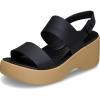 Crocs womens Brooklyn Sky Sandals, Wedge Sandals(Black/Cashew)