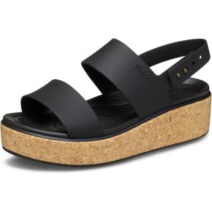 Crocs Women’s Brooklyn Cork Low Wedge(Black/Black)