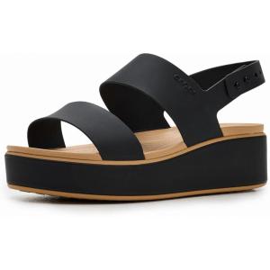 Crocs Women’s Brooklyn Cork Low Wedge(Black/Cashew)