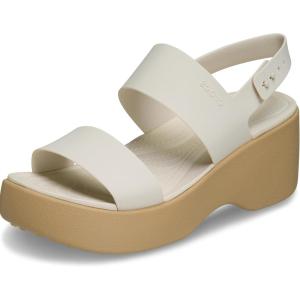 Crocs womens Brooklyn Sky Sandals, Wedge Sandals(Frappe/Cashew)
