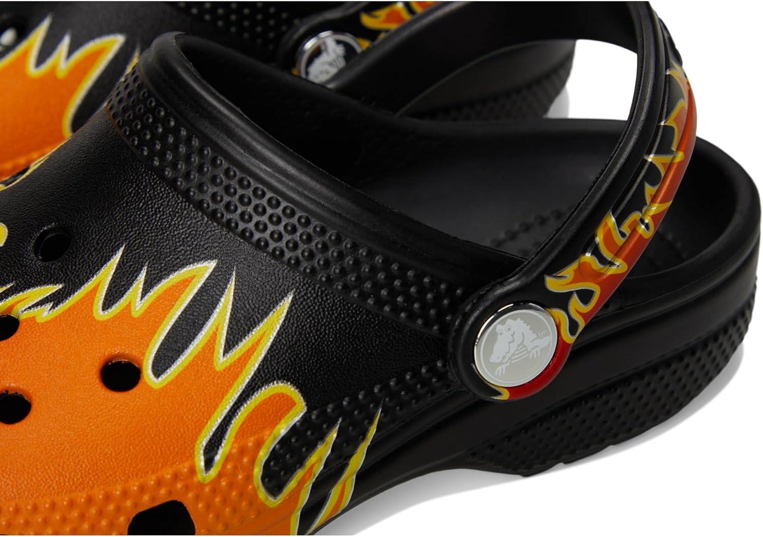 image:imageCrocs Boys Classic Graphic Monster Print ClogsBlackMulti Flames