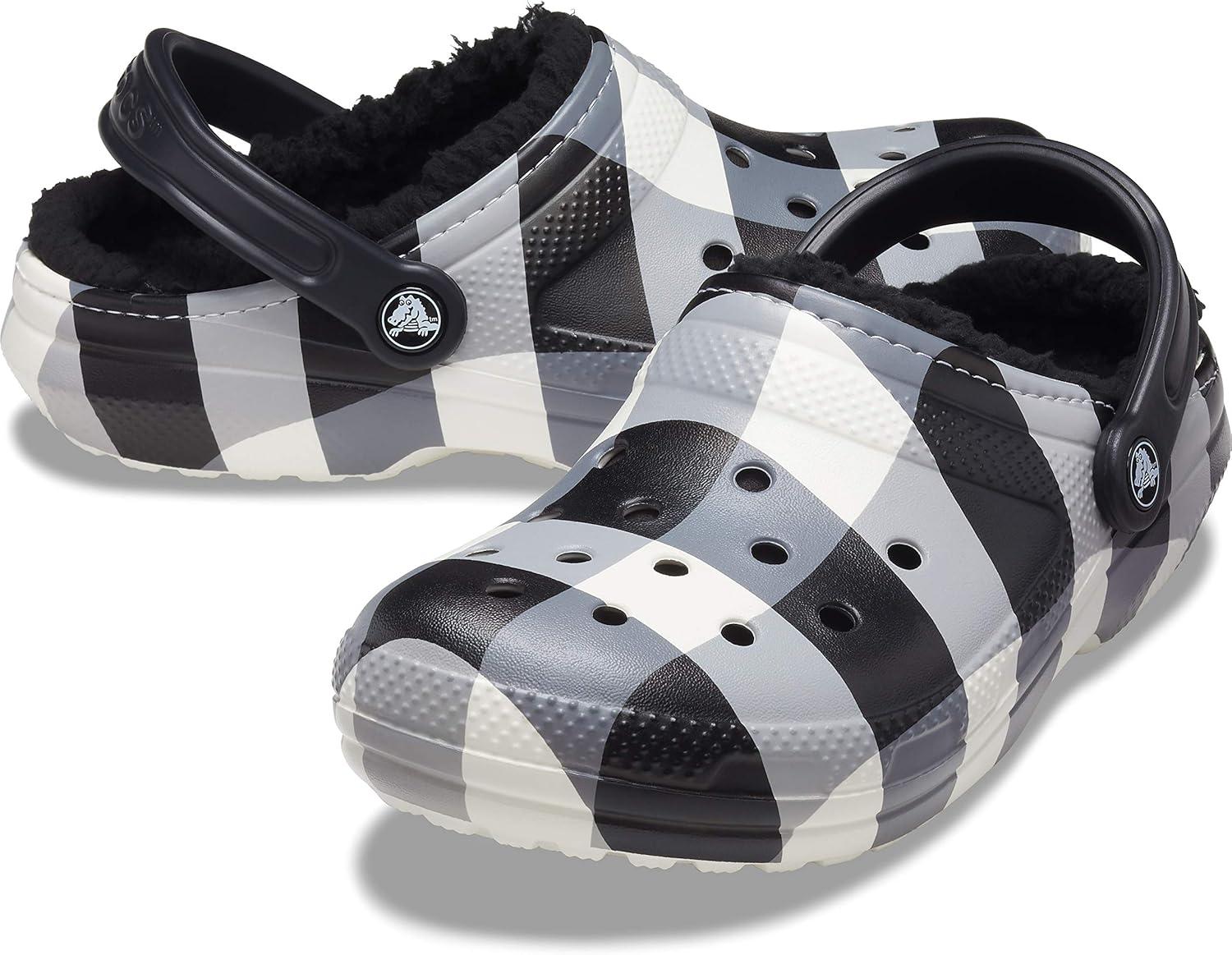 image:imageCrocs Boys Classic Graphic Monster Print ClogsWhite Plaid