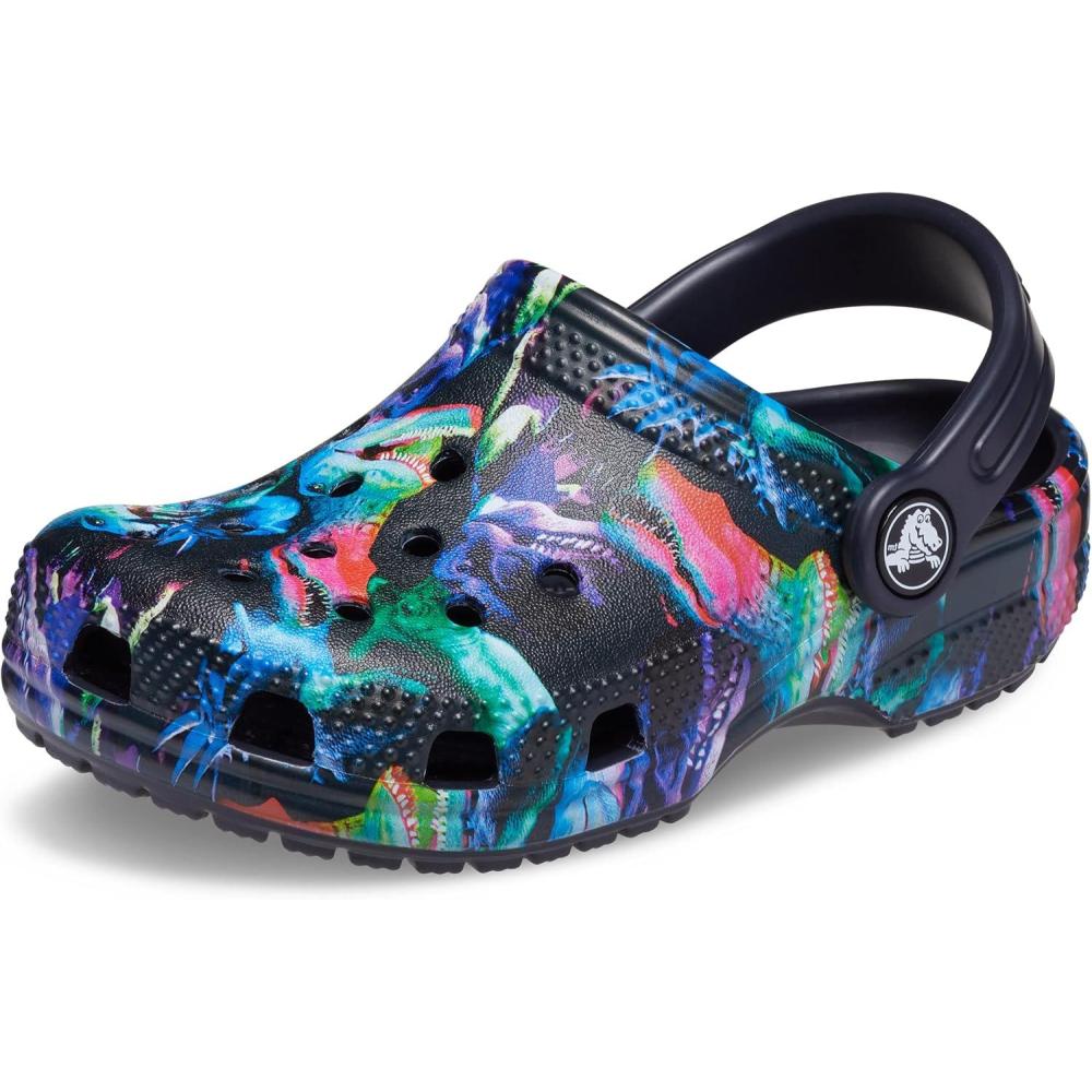 image:imageCrocs Boys Classic Graphic Monster Print ClogsDeep NavyMulti Dino