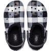 Crocs Boys’ Classic Graphic Monster Print Clogs(White Plaid)