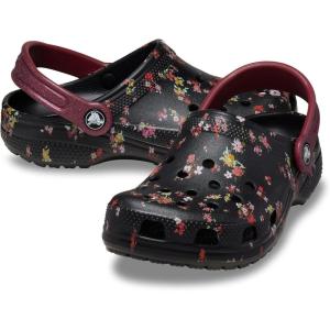 Crocs Boys’ Classic Graphic Monster Print Clogs(Black/Multi Ditsy Floral)