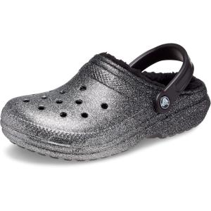 Crocs Boys’ Classic Graphic Monster Print Clogs(Black/Sliver Glitter)