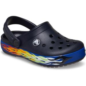 Crocs Boys’ Classic Graphic Monster Print Clogs(Deep Navy)