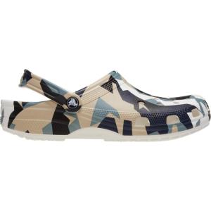 Crocs Boys’ Classic Graphic Monster Print Clogs(Geo Camo – White/Multi)