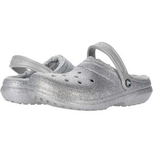 Crocs Boys’ Classic Graphic Monster Print Clogs(Silver Glitter)