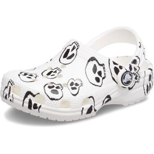 Crocs Boys’ Classic Graphic Monster Print Clogs(White/Black Skull Print)