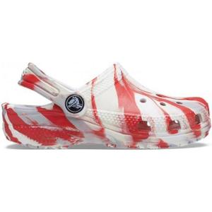 Crocs Boys’ Classic Graphic Monster Print Clogs(White/Flame)