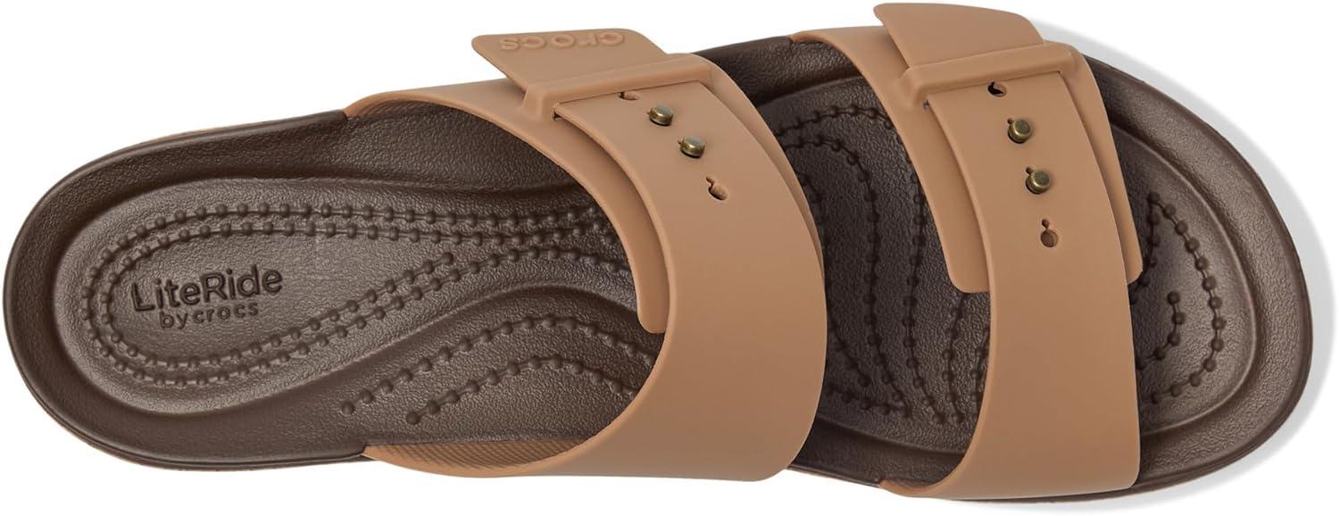 image:imageCrocs Womens Brooklyn Cork Buckle SandalsMilk Chocolate