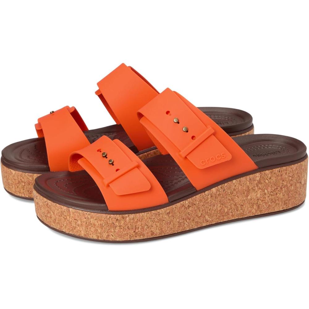 image:imageCrocs Womens Brooklyn Cork Buckle SandalsTopaz