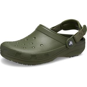 Crocs Unisex-Adult Classic Work Clogs, Slip Resistant Shoes(Army Green)