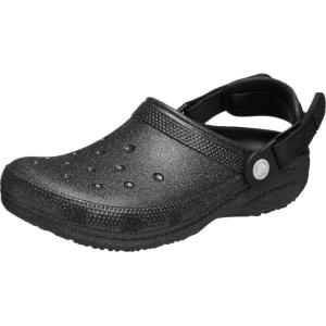 Crocs Unisex-Adult Classic Work Clogs, Slip Resistant Shoes(Black Glitter)