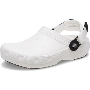 Crocs Unisex-Adult Classic Work Clogs, Slip Resistant Shoes(White)