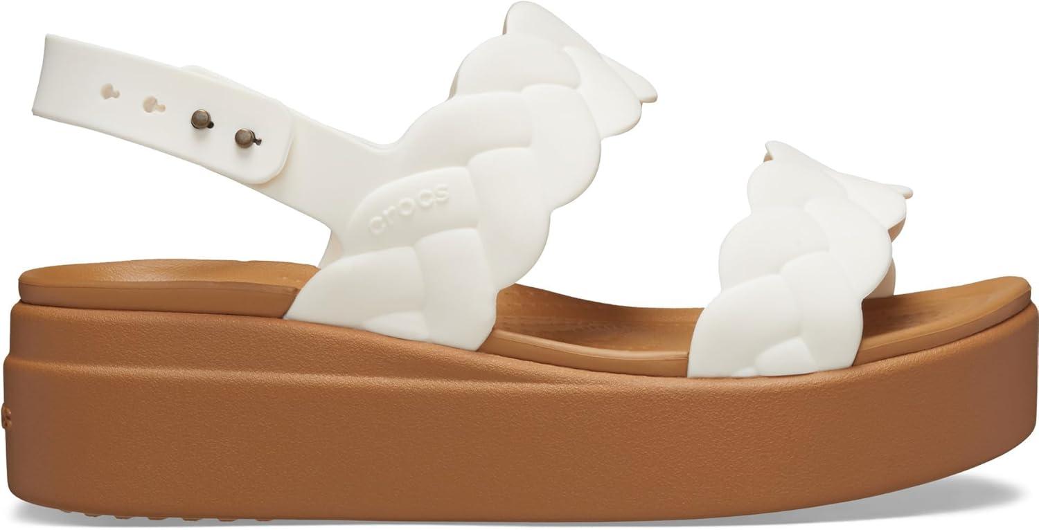 image:imageCrocs Womens Brooklyn Woven Low Wedge SandalsChalk Woven