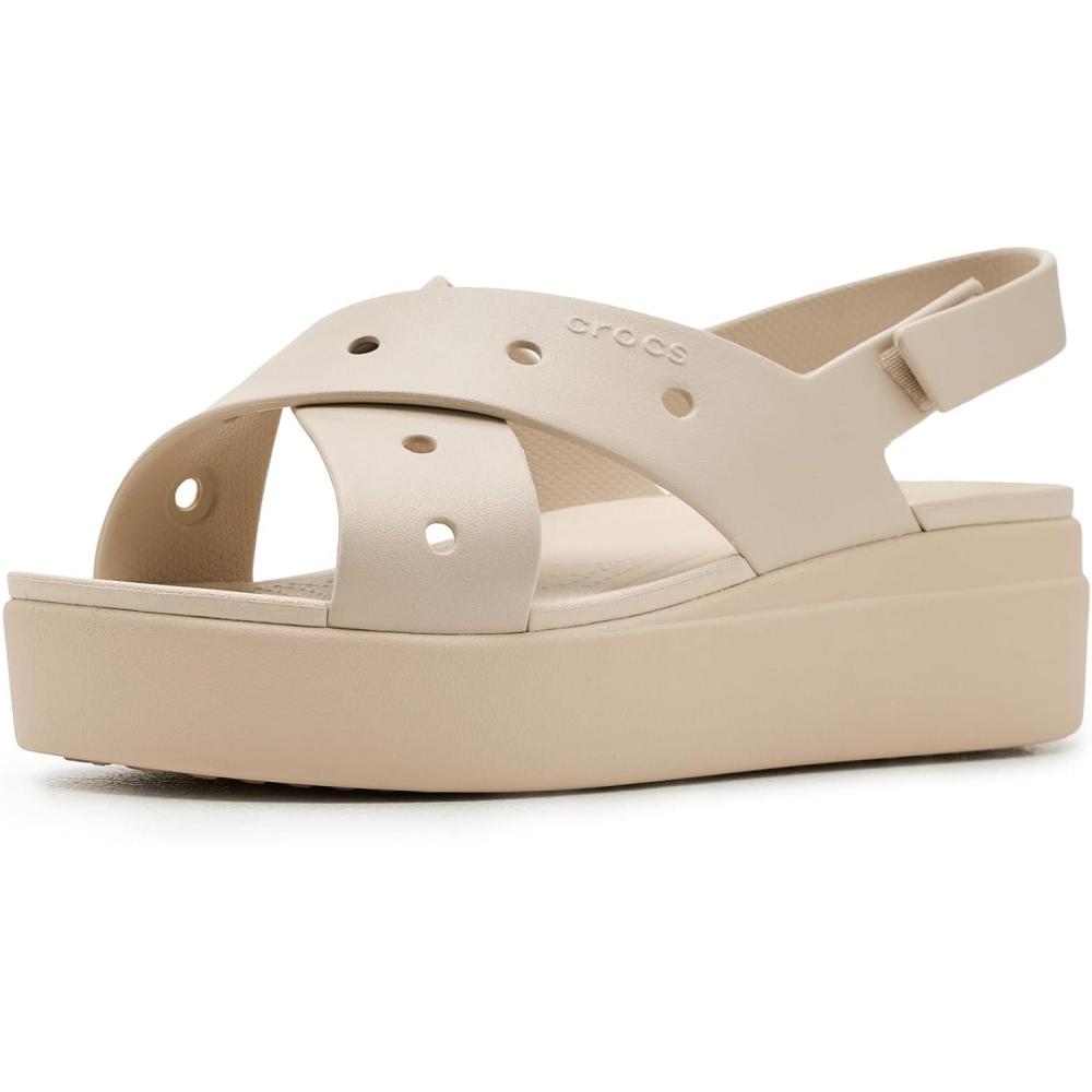 image:imageCrocs Womens Brooklyn 4U Low Wedges Platform Wedge Sandals for WomenFrappeCrossstrap