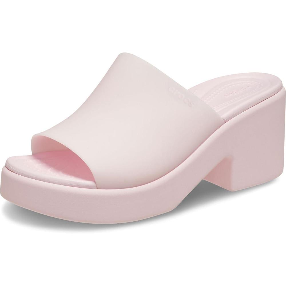 image:imageCrocs Womens Brooklyn Slide Heel SandalsPink Milk