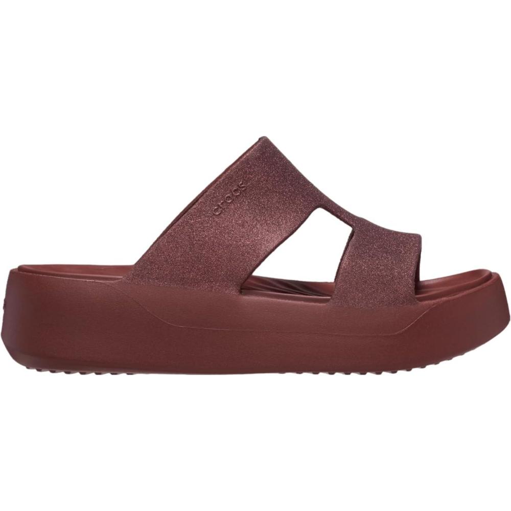 image:imageCrocs Womens Getaway Platform HStrap Wedge SandalsDark Clay
