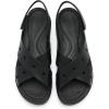 Crocs Women’s Brooklyn 4U Low Wedges, Platform Wedge Sandals for Women(Black/Cross-strap)