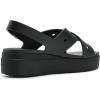 Crocs Women’s Brooklyn 4U Low Wedges, Platform Wedge Sandals for Women(Black/Cross-strap)