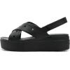 Crocs Women’s Brooklyn 4U Low Wedges, Platform Wedge Sandals for Women(Black/Cross-strap)
