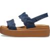 Crocs Women’s Brooklyn Woven Low Wedge Sandals(Navy Woven)