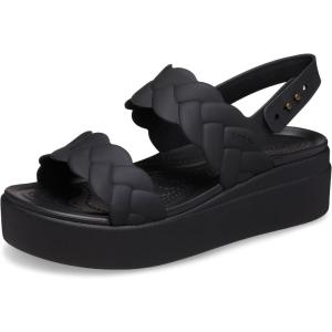Crocs Women’s Brooklyn Woven Low Wedge Sandals(Black Woven)