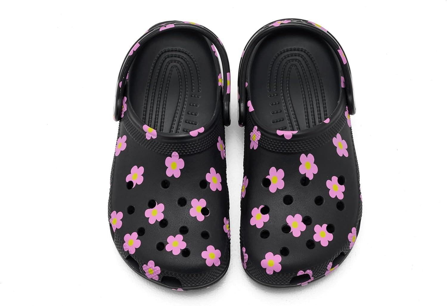 image:imageCrocs UnisexChild Classic Graphic ClogBlackFlowers