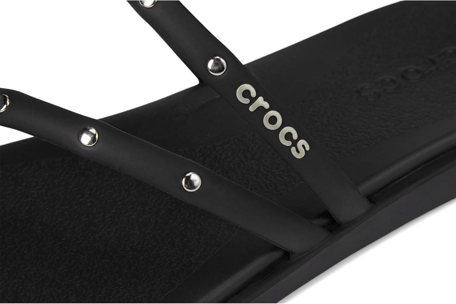 image:imageCrocs Womens Miami Toe Loop Sandal FlatBlack Studs