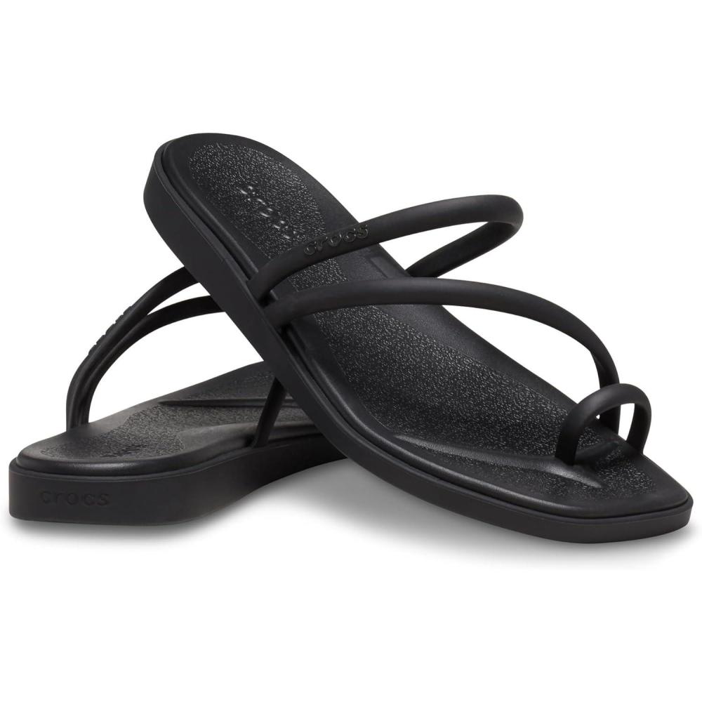 image:imageCrocs Womens Miami Toe Loop Sandal FlatBlack