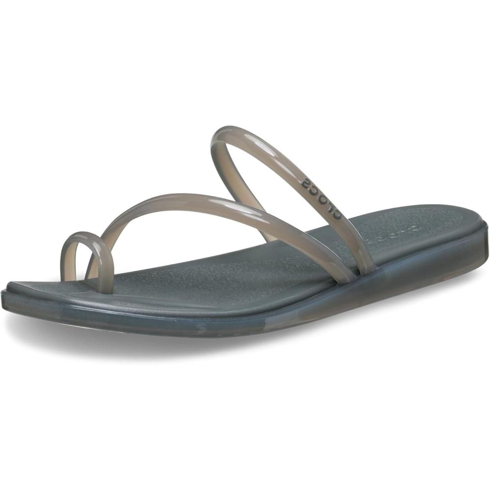 image:imageCrocs Womens Miami Toe Loop Sandal FlatCarbon Jelly