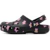 Crocs Unisex-Child Classic Graphic Clog(Black/Flowers)