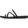 Crocs Women’s Miami Toe Loop Sandal Flat(Metallic Black)