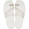 Crocs Women’s Miami Toe Loop Sandal Flat(Metallic Chalk)