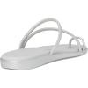 Crocs Women’s Miami Toe Loop Sandal Flat(Metallic Silver)