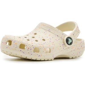 Crocs Kids’ Classic Glitter Clog(Summit White/Multi Glow)