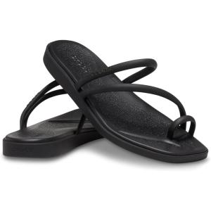 Crocs Women’s Miami Toe Loop Sandal Flat(Black)