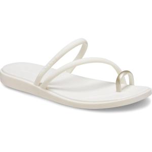 Crocs Women’s Miami Toe Loop Sandal Flat(Metallic Chalk)
