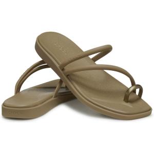 Crocs Women’s Miami Toe Loop Sandal Flat(Sepia Metallic)