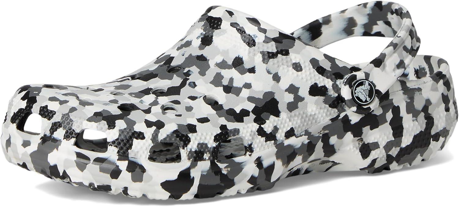 image:imageCrocs Womens Classic Marbled Tiedye ClogsBlackWhite Confetti