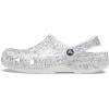 Crocs Unisex Adult Classic Glitter Clogs(White/Silver Glitter)
