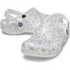 Crocs Unisex Adult Classic Glitter Clogs(White/Silver Glitter)