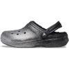 Crocs Unisex Adult Classic Lined Clog Fuzzy Slippers(Black/Sliver Glitter)