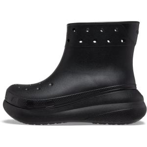 Crocs Unisex Crush Platform Waterproof Rain Boots(Black)