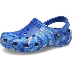 Crocs Women’s Classic Marbled Tie-dye Clogs(Blue Bolt/Multi)