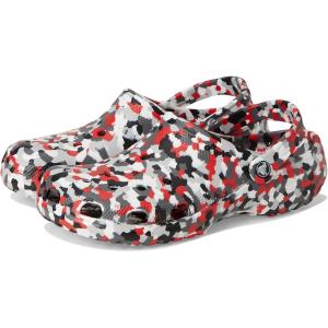 Crocs Women’s Classic Marbled Tie-dye Clogs(Red/Multi Confetti)